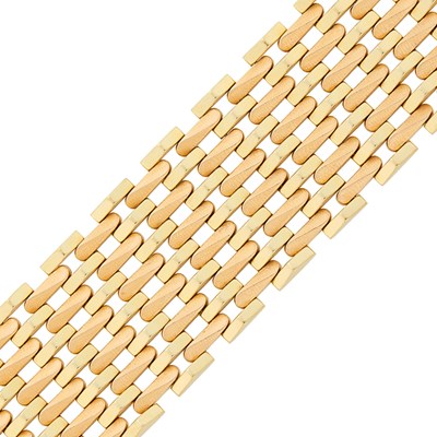 Lot 1113 - Wide Two-Color Gold Bracelet