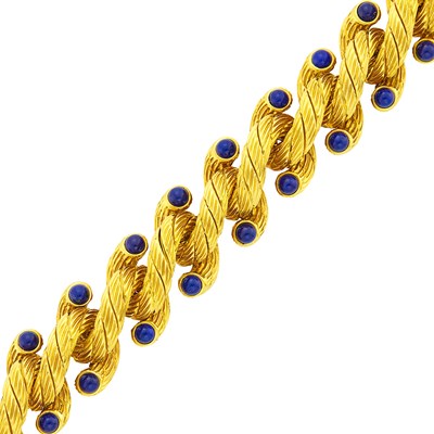 Lot 56 - Gold and Lapis Bracelet