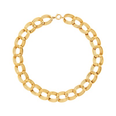 Lot 1029 - Gold Oval Link Necklace