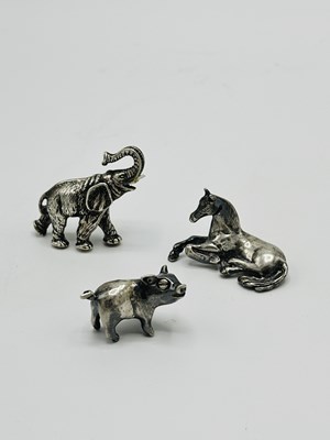 Lot 1187 - Group of Six Sterling Silver and Silver Filled Animal Figures