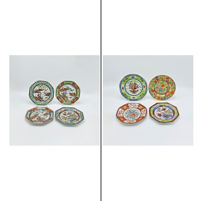 Lot 1082 - Nine Chinese Porcelain Plates