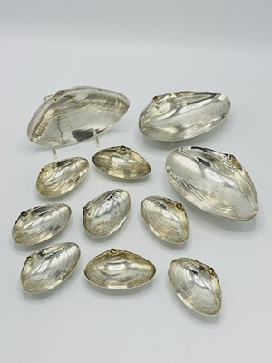 Lot 1194 - Set of Eight Wallace Sterling Silver Clamshell-form Dishes