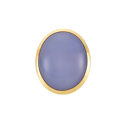 Lot 2036 - Gold and Blue Chalcedony Ring