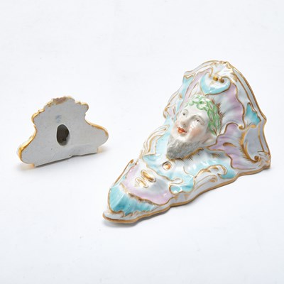 Lot 566 - Russian Porcelain Wall Bracket; Together with a Russian Porcelain Mask