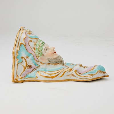 Lot 566 - Russian Porcelain Wall Bracket; Together with a Russian Porcelain Mask