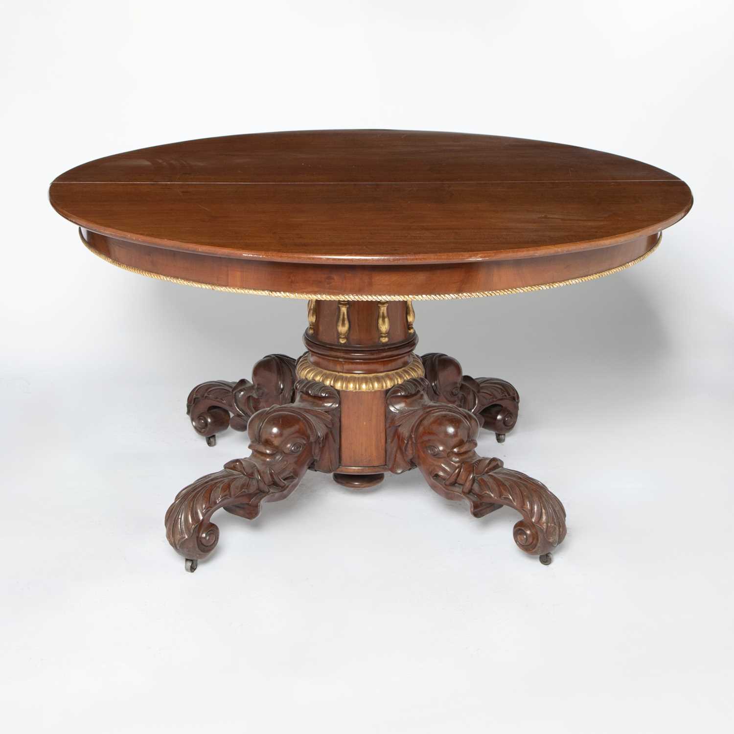 Lot 58 - Regency Style Parcel-Gilt Mahogany Dining Table
