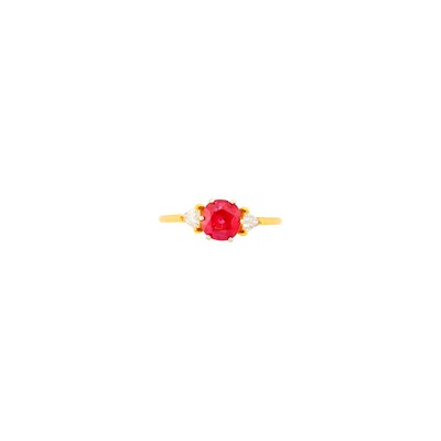 Lot 2372 - Gold, Ruby and Diamond Ring