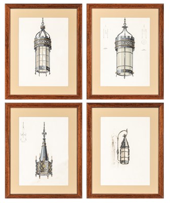 Lot 94 - Four Design Sketches for a Gothic Cathedral