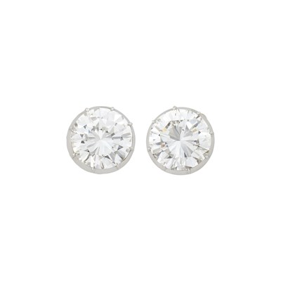 Lot 156 - Fred Leighton Pair of Platinum and Diamond Earclips with Belperron Pair of Gold Jackets