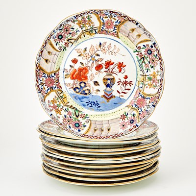 Lot 563 - Set of Twelve Mason's Famille Rose Style Ironstone Plates