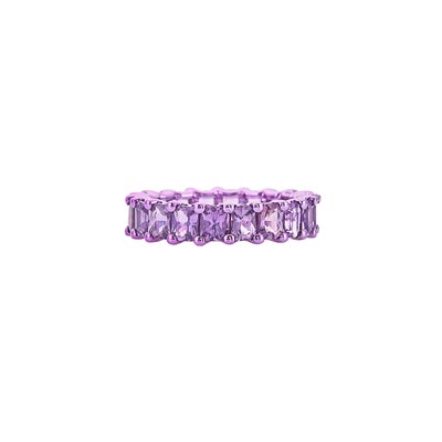 Lot 1094 - Electroplated Purple Gold and Purple Sapphire Band Ring