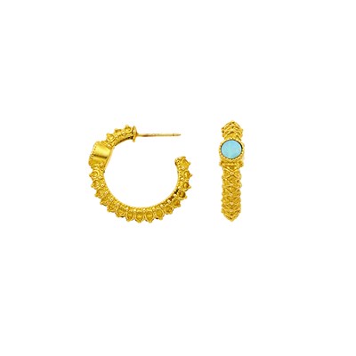 Lot 2088 - The Metropolitan Museum of Art Pair of Gold and Opal Hoop Earrings