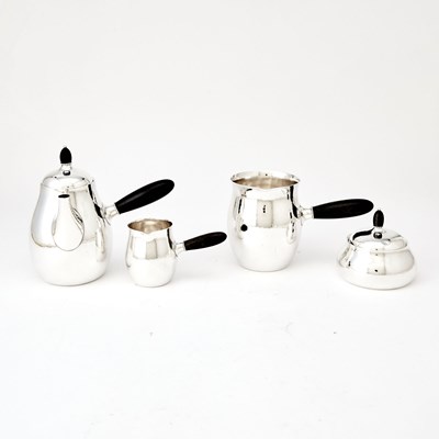 Lot 277 - Georg Jensen Silver Coffee Service with Ebony Handles