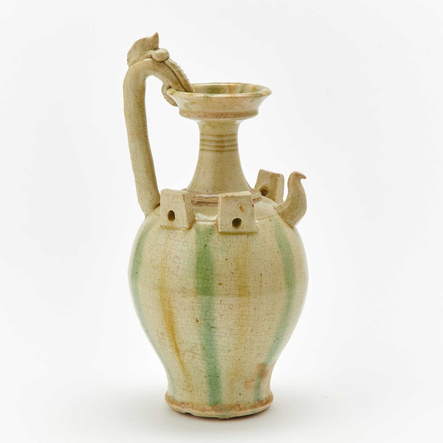 Lot 156 - A Chinese Sancai Glazed Pottery Ewer