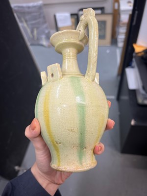 Lot 156 - A Chinese Sancai Glazed Pottery Ewer