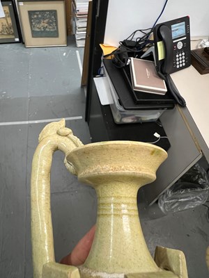 Lot 156 - A Chinese Sancai Glazed Pottery Ewer