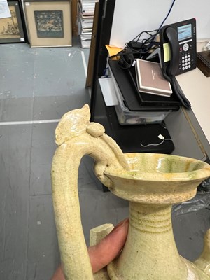Lot 156 - A Chinese Sancai Glazed Pottery Ewer