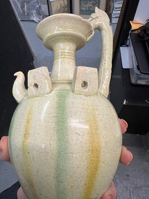 Lot 156 - A Chinese Sancai Glazed Pottery Ewer