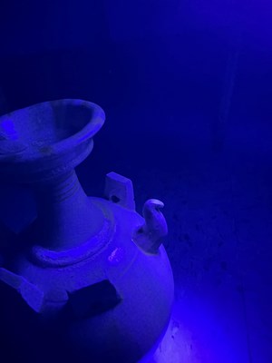 Lot 156 - A Chinese Sancai Glazed Pottery Ewer