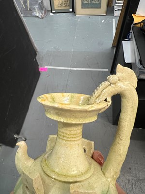 Lot 156 - A Chinese Sancai Glazed Pottery Ewer