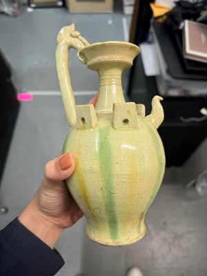 Lot 156 - A Chinese Sancai Glazed Pottery Ewer