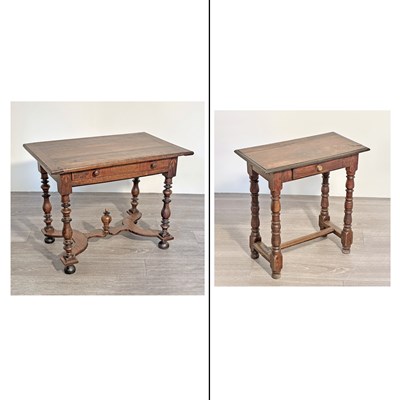 Lot 1087 - Two Continental Baroque Style Walnut Side Tables