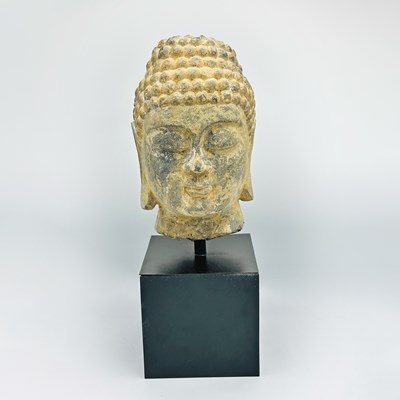 Lot 1082 - Chinese Carved Stone Head of Buddha