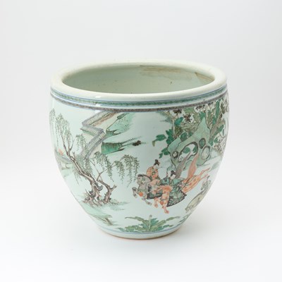 Lot 237 - A Chinese Famille Verte Porcelain Jardiniere