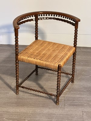 Lot 1089 - Victorian Turned Walnut Rush-seat Chair