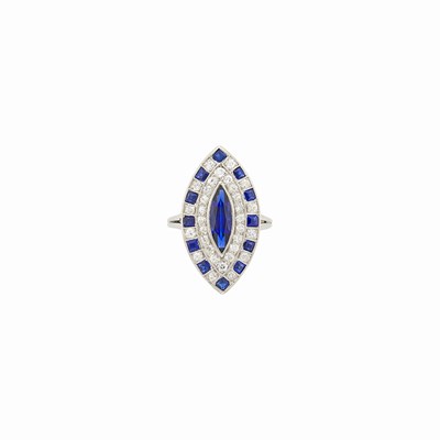 Lot 1050 - Platinum, Sapphire and Diamond Ring