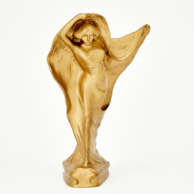 Lot 588 - Continental Art Nouveau Gilt-Bronze Allegorical Figure of Night