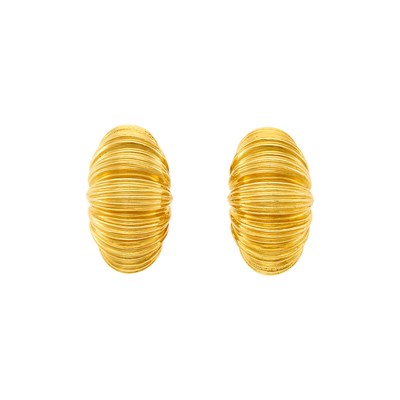 Lot 1072 - Tiffany & Co. Pair of Gold Earclips