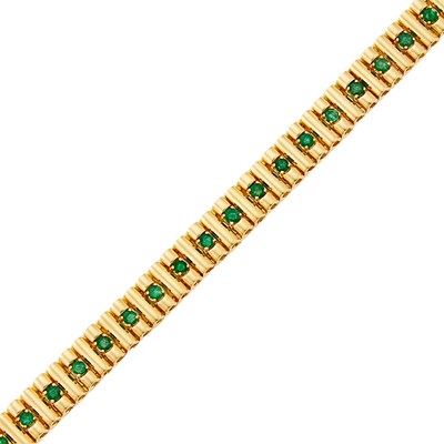 Lot 2046 - Gold and Emerald Bracelet