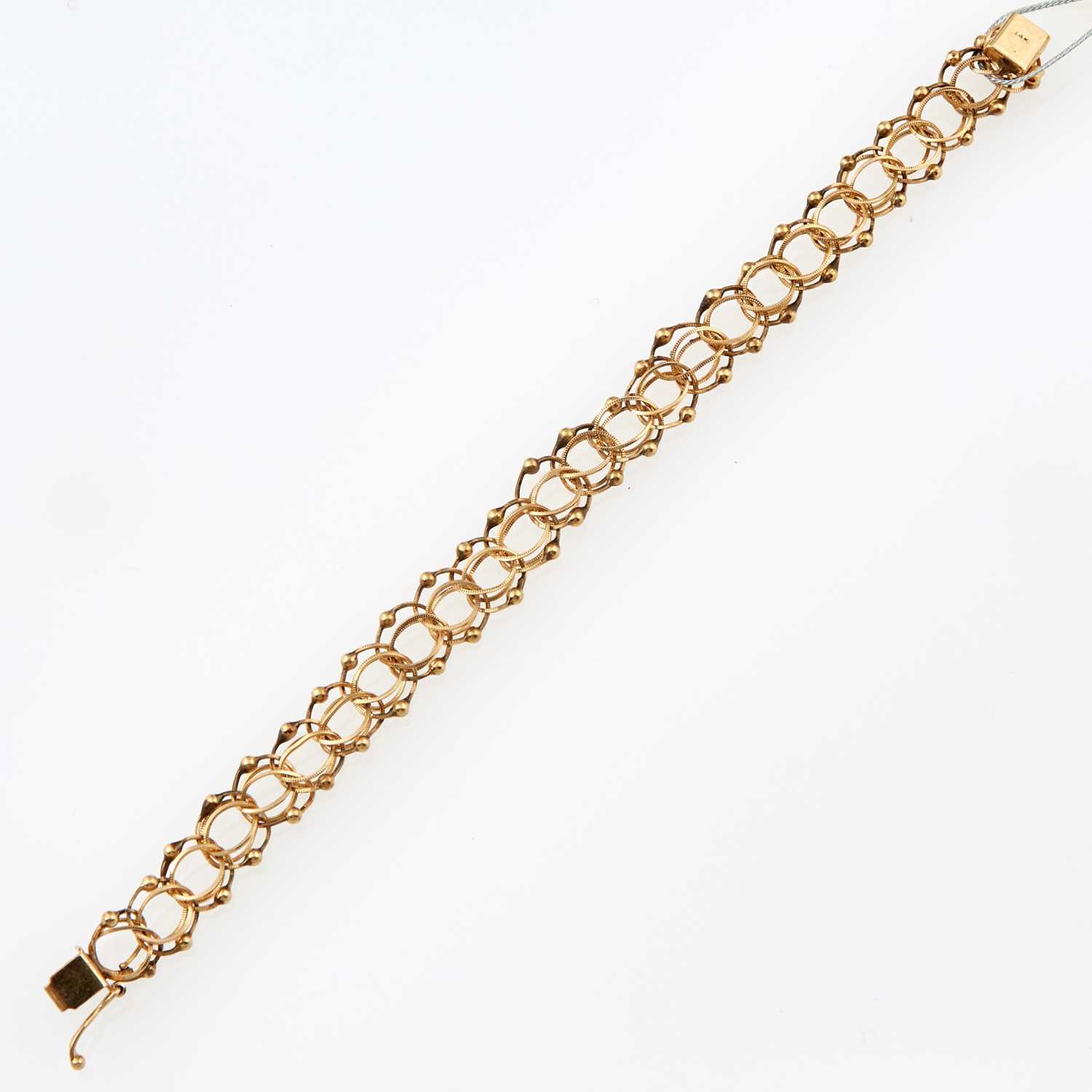 Lot 66 - Gold Flexible Bracelet, 14K 8 dwt.