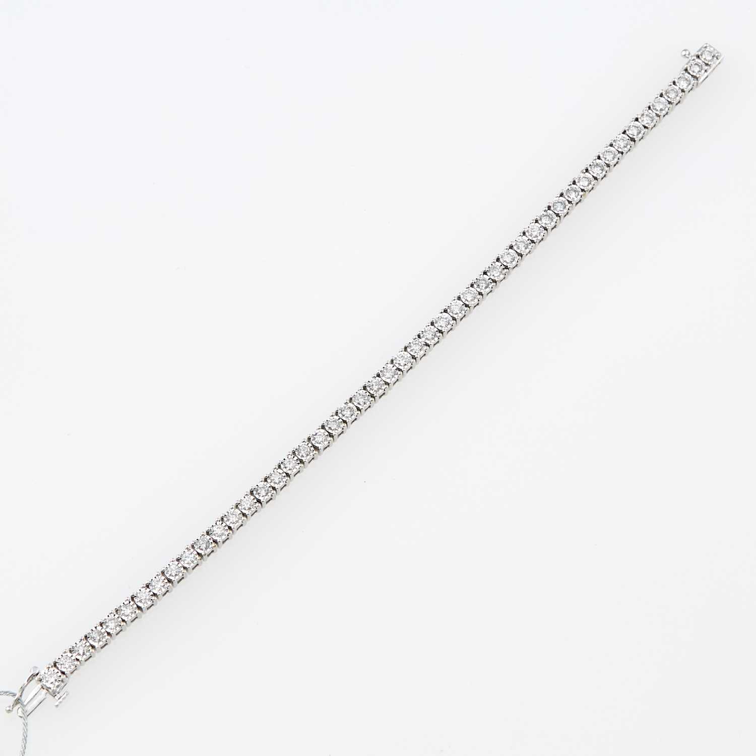 Lot 178 - Diamond Tennis Bracelet, 49 diamonds about 3.00 cts., 14K 11 dwt.