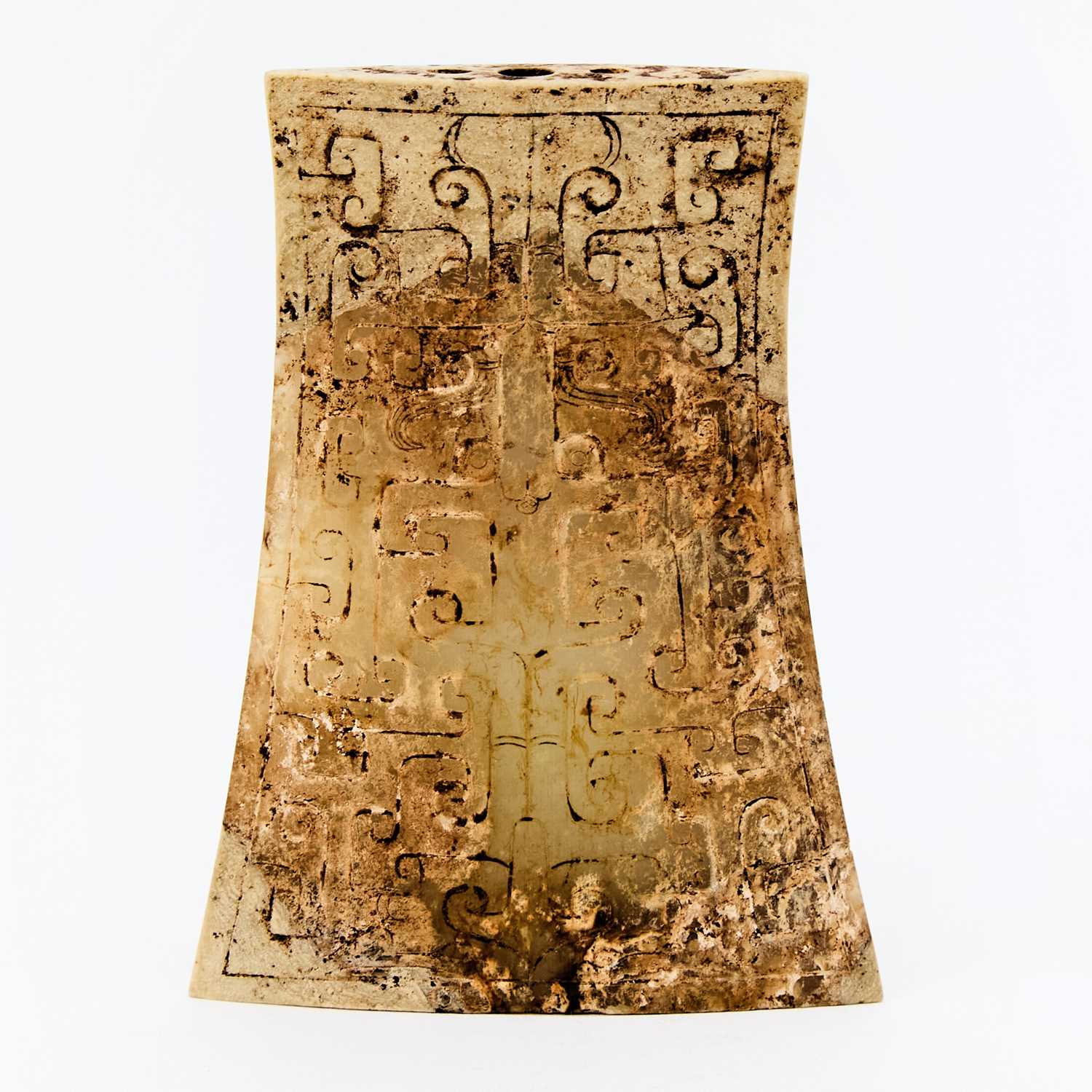 Lot 533 - A Chinese Archaistic Jade 'Jianbi' Scabbard Chape
