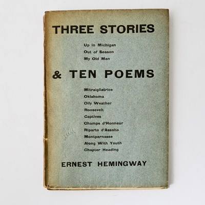 Lot 764 - Ernest Hemingway's first book with interesting provenance