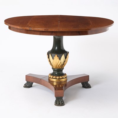 Lot 559 - German Neoclassical Painted and Parcel-Gilt Mahogany Center Table