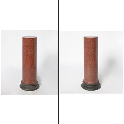 Lot 274 - Pair of Grand Tour Red Faux Porphyry Pedestals