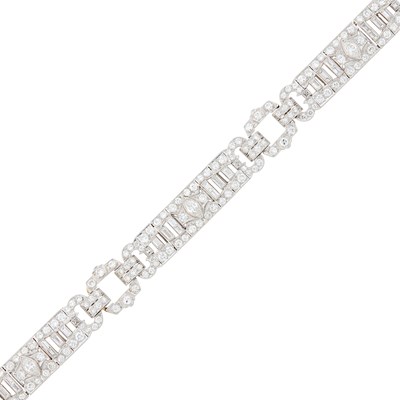 Lot 164 - Platinum and Diamond Bracelet