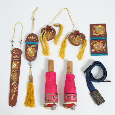 Lot 78 - A Group of Chinese Embroidered Textile Articles