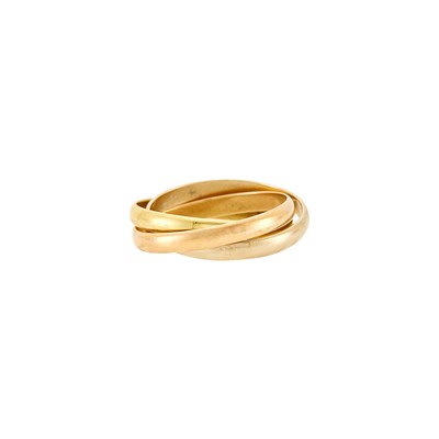 Lot 2043 - Cartier Tricolor Gold 'Trinity' Rolling Band Ring