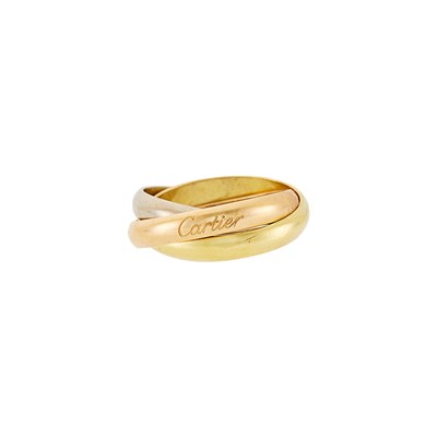 Lot 2016 - Cartier Tricolor Gold 'Trinity' Rolling Band Ring