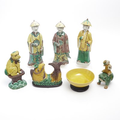 Lot 227 - Group of Chinese Famille Verte Glazed Porcelain Articles