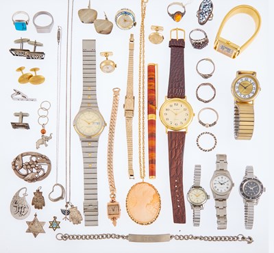 Lot 1320 - Group of Silver and Metal Jewelry and Accessories