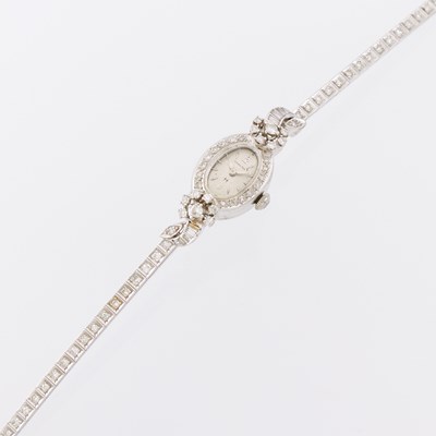Lot 1232 - Hamilton White Gold and Diamond Wristwatch