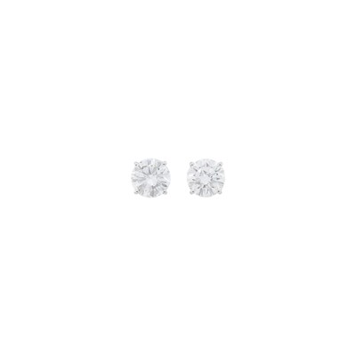 Lot 136 - Pair of White Gold and Diamond Stud Earrings