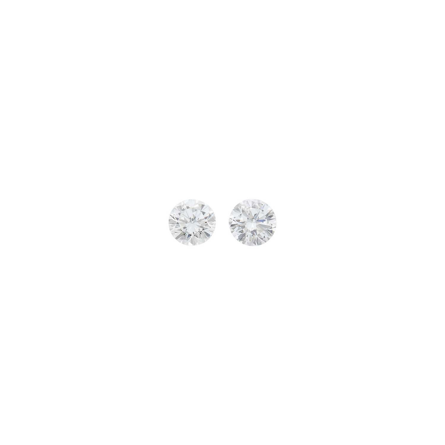 Lot 2105 - Pair of White Gold and Diamond Stud Earrings