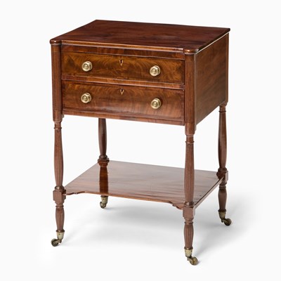 Lot 424 - Federal Mahogany Two-Drawer Work Table