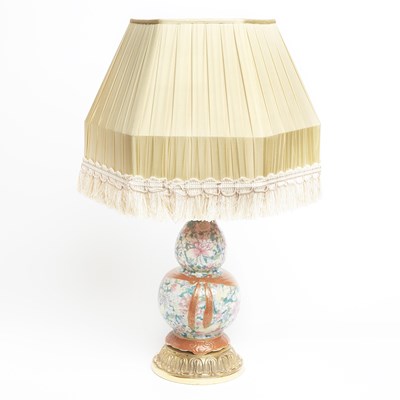 Lot 557 - Chinese Porcelain Double Gourd-Form Lamp